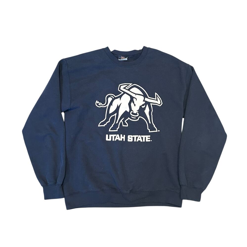 Utah State Navy Graphic Sweatshirt Medium